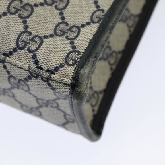 GUCCI GG Supreme Sherry Line Hand Bag PVC Leather Navy Red 010 378 Auth ar12310 - Picture 12 of 16